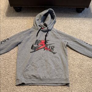 Nike Air Jordan Men's Gray and Black Hoodie